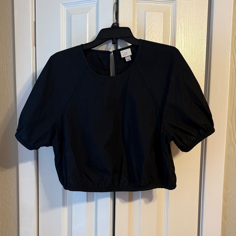 Black Cropped Blouse